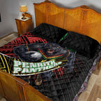 Penrith Panthers Rugby Quilt Bed Set Tribal Polynesian Power Art - Lightning Mascot