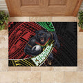 Penrith Panthers Rugby Rubber Doormat Tribal Polynesian Power Art - Lightning Mascot