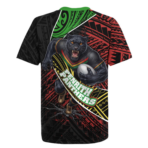 Penrith Panthers Rugby Rugby Jersey Tribal Polynesian Power Art - Lightning Mascot