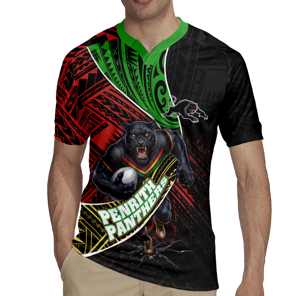 Penrith Panthers Rugby Rugby Jersey Tribal Polynesian Power Art - Lightning Mascot