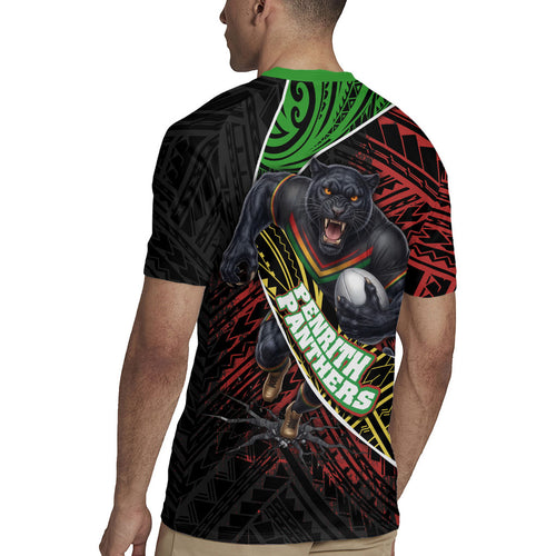 Penrith Panthers Rugby Rugby Jersey Tribal Polynesian Power Art - Lightning Mascot