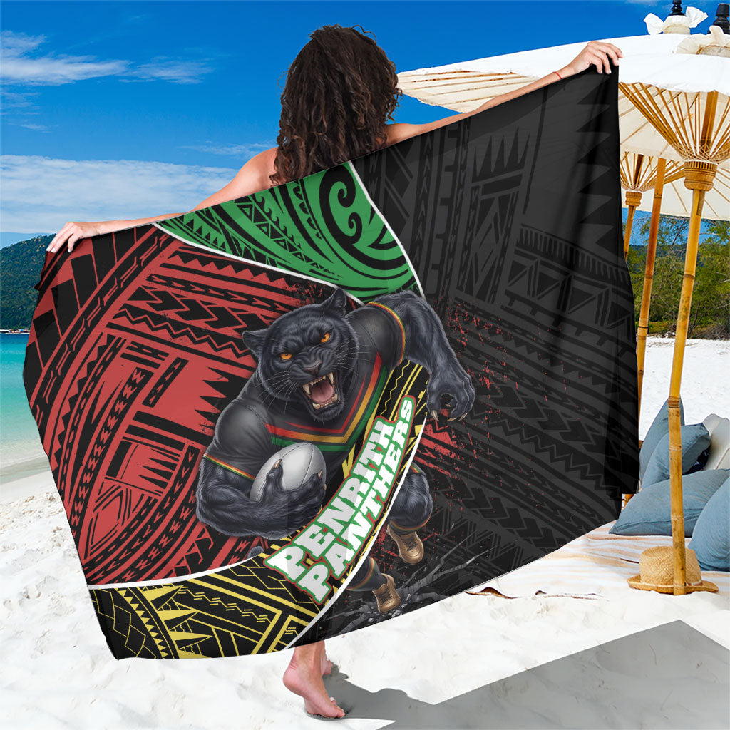 Penrith Panthers Rugby Sarong Tribal Polynesian Power Art - Lightning Mascot