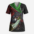 Penrith Panthers Rugby Scrub Top Tribal Polynesian Power Art - Lightning Mascot