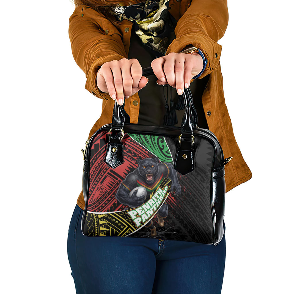 Penrith Panthers Rugby Shoulder Handbag Tribal Polynesian Power Art - Lightning Mascot