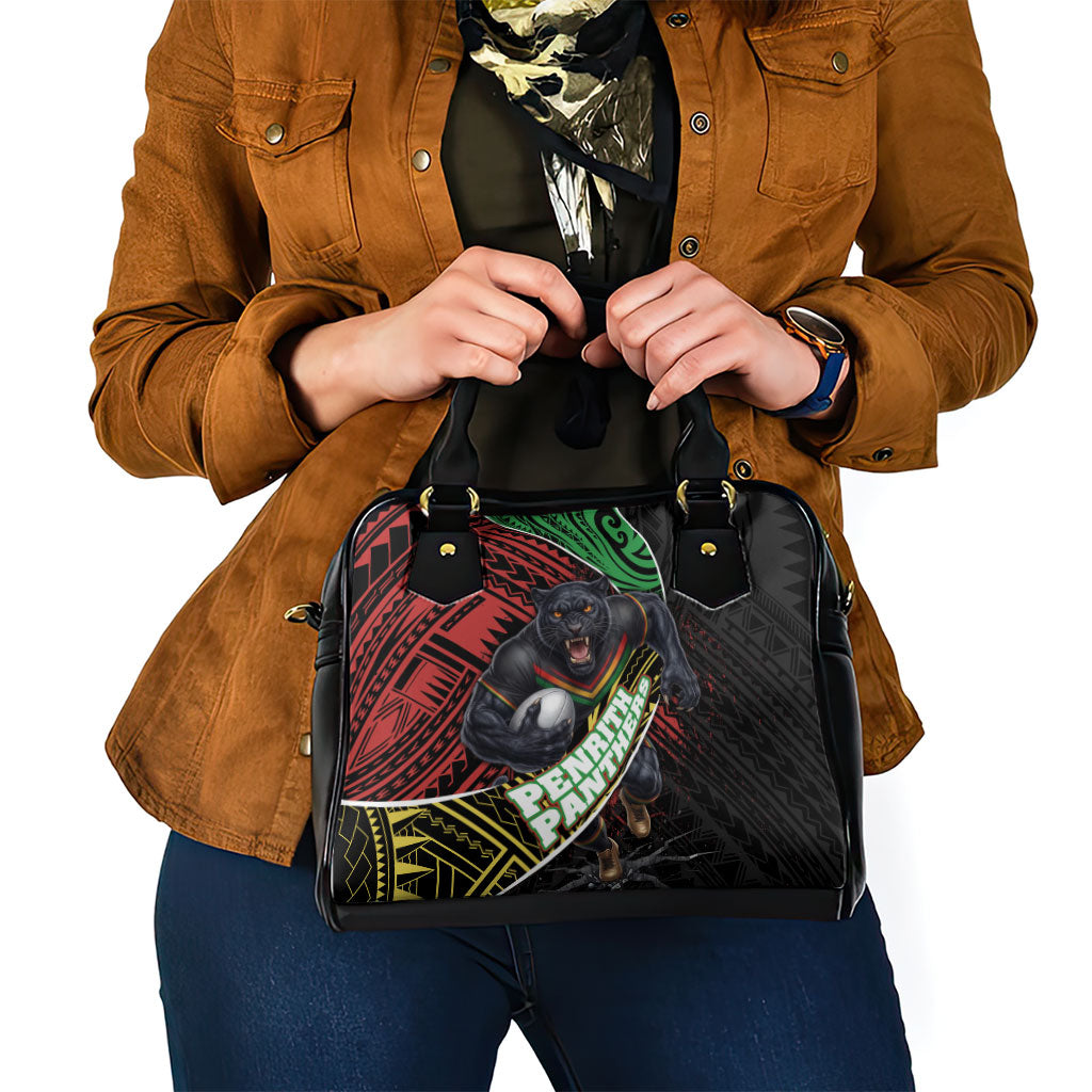 Penrith Panthers Rugby Shoulder Handbag Tribal Polynesian Power Art - Lightning Mascot