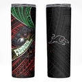 Penrith Panthers Rugby Skinny Tumbler Tribal Polynesian Power Art - Lightning Mascot