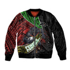 Penrith Panthers Rugby Sleeve Zip Bomber Jacket Tribal Polynesian Power Art - Lightning Mascot