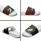 Penrith Panthers Rugby Slide Sandals Tribal Polynesian Power Art - Lightning Mascot