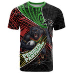 Penrith Panthers Rugby T Shirt Tribal Polynesian Power Art - Lightning Mascot