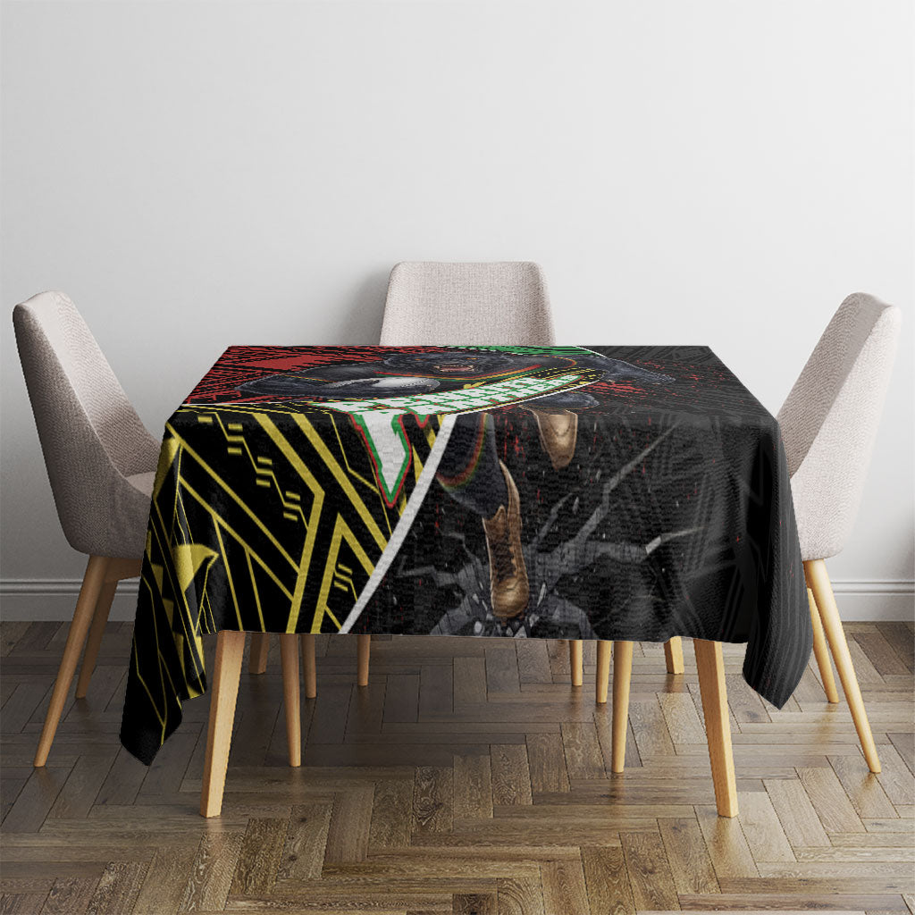 Penrith Panthers Rugby Tablecloth Tribal Polynesian Power Art - Lightning Mascot