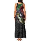 Penrith Panthers Rugby Tank Maxi Dress Tribal Polynesian Power Art - Lightning Mascot