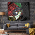 Penrith Panthers Rugby Tapestry Tribal Polynesian Power Art - Lightning Mascot
