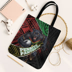 Penrith Panthers Rugby Tote Bag Tribal Polynesian Power Art - Lightning Mascot