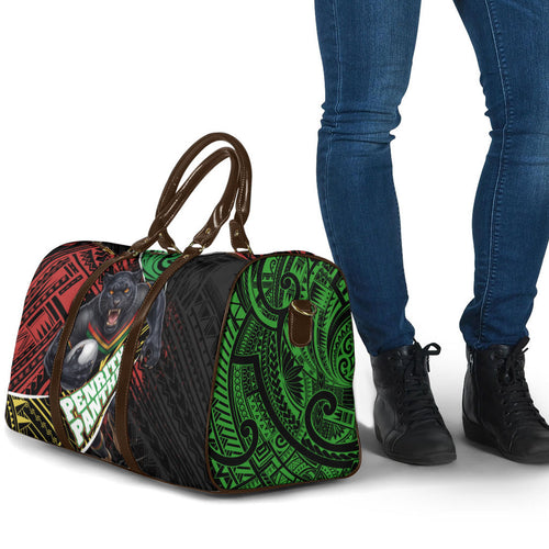 Penrith Panthers Rugby Travel Bag Tribal Polynesian Power Art - Lightning Mascot