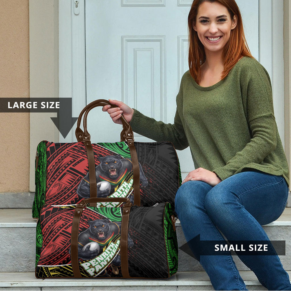 Penrith Panthers Rugby Travel Bag Tribal Polynesian Power Art - Lightning Mascot