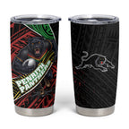 Penrith Panthers Rugby Tumbler Cup Tribal Polynesian Power Art - Lightning Mascot