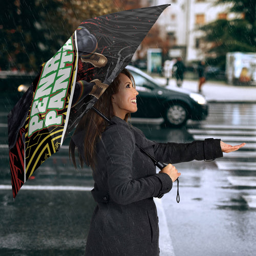 Penrith Panthers Rugby Umbrella Tribal Polynesian Power Art - Lightning Mascot