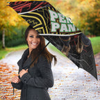 Penrith Panthers Rugby Umbrella Tribal Polynesian Power Art - Lightning Mascot