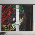 Penrith Panthers Rugby Window Curtain Tribal Polynesian Power Art - Lightning Mascot