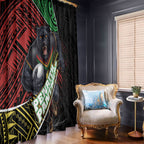Penrith Panthers Rugby Window Curtain Tribal Polynesian Power Art - Lightning Mascot