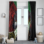 Penrith Panthers Rugby Window Curtain Tribal Polynesian Power Art - Lightning Mascot