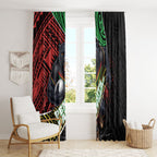 Penrith Panthers Rugby Window Curtain Tribal Polynesian Power Art - Lightning Mascot