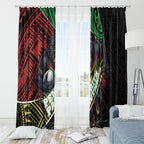 Penrith Panthers Rugby Window Curtain Tribal Polynesian Power Art - Lightning Mascot