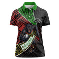 Penrith Panthers Rugby Women Polo Shirt Tribal Polynesian Power Art - Lightning Mascot