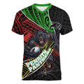 Penrith Panthers Rugby Women V-Neck T-Shirt Tribal Polynesian Power Art - Lightning Mascot
