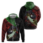 Penrith Panthers Rugby Zip Hoodie Tribal Polynesian Power Art - Lightning Mascot