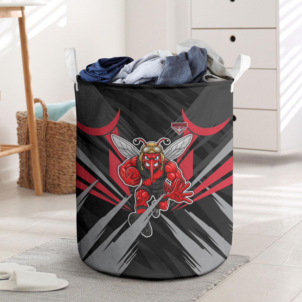 Essendon Bombers Australian Football Laundry Basket Fierce Mosquito Pilot Mascot - Bold Team Colors