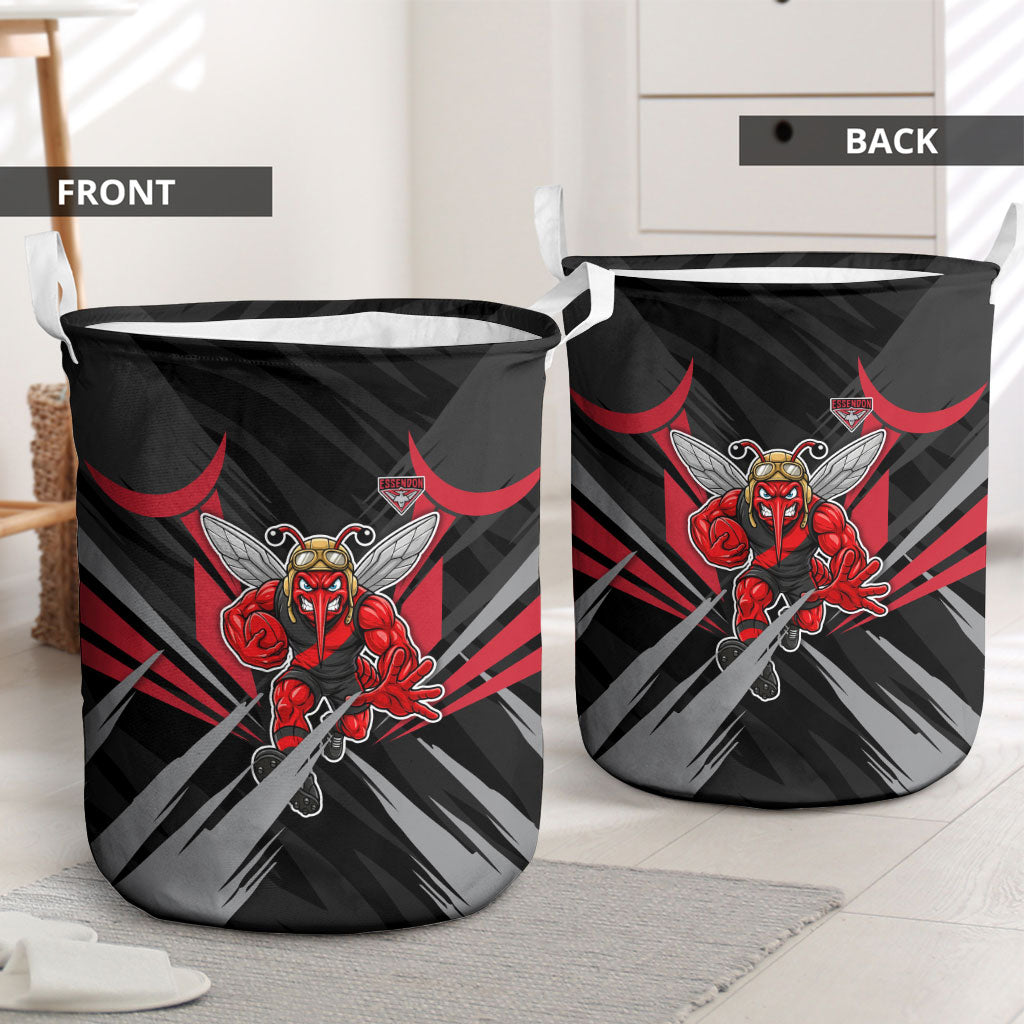 Essendon Bombers Australian Football Laundry Basket Fierce Mosquito Pilot Mascot - Bold Team Colors