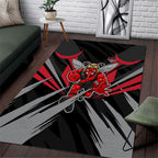 Essendon Bombers Australian Football Area Rug Fierce Mosquito Pilot Mascot - Bold Team Colors