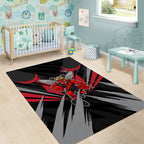 Essendon Bombers Australian Football Area Rug Fierce Mosquito Pilot Mascot - Bold Team Colors