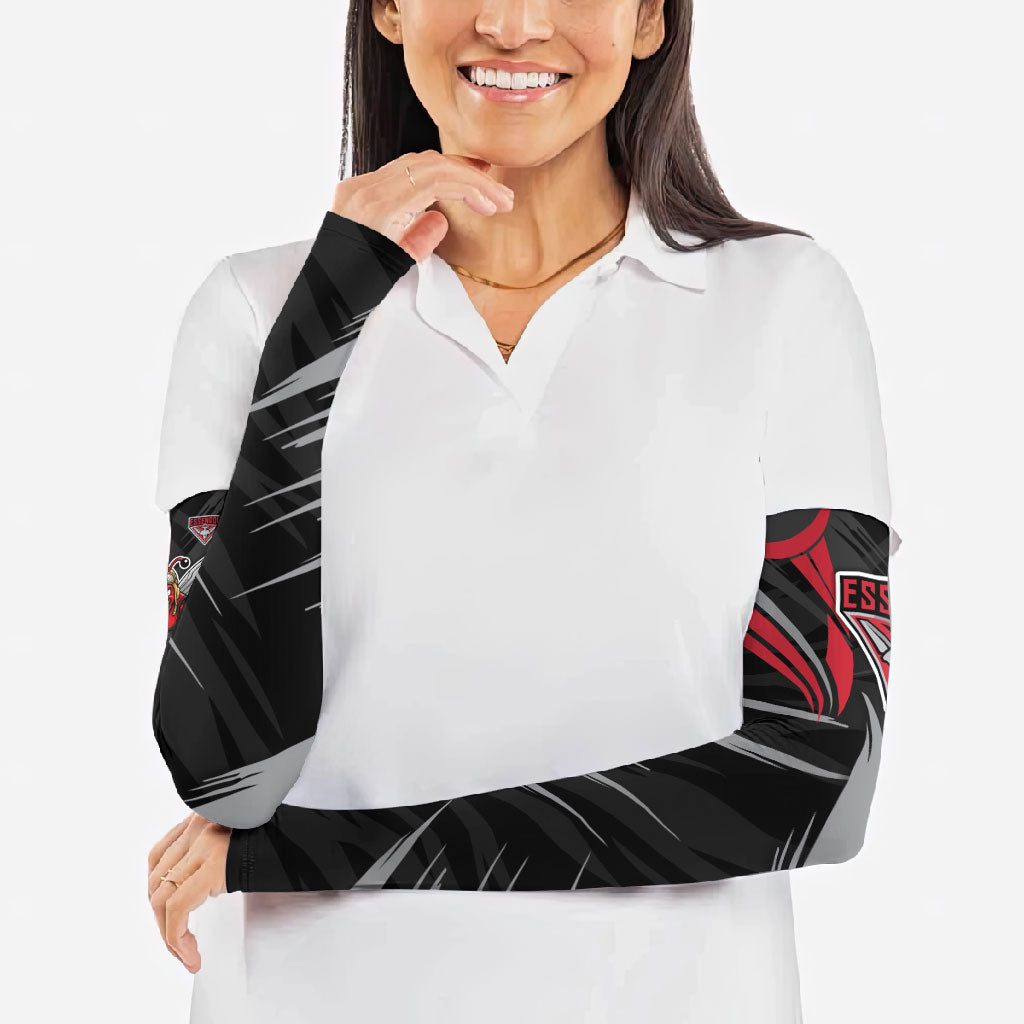 Essendon Bombers Australian Football Arm Sleeves Fierce Mosquito Pilot Mascot - Bold Team Colors