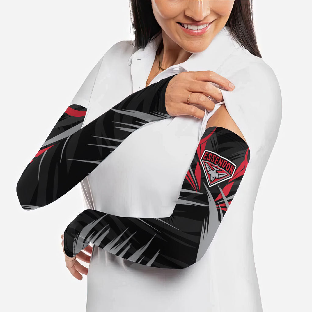 Essendon Bombers Australian Football Arm Sleeves Fierce Mosquito Pilot Mascot - Bold Team Colors