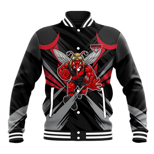 Essendon Bombers Australian Football Baseball Jacket Fierce Mosquito Pilot Mascot - Bold Team Colors