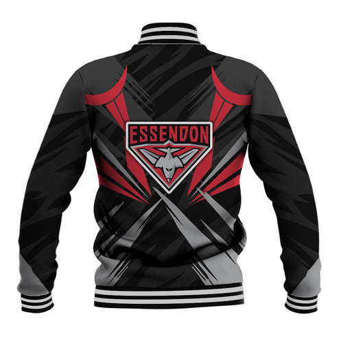Essendon Bombers Australian Football Baseball Jacket Fierce Mosquito Pilot Mascot - Bold Team Colors