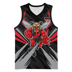 Essendon Bombers Australian Football Basketball Jersey Fierce Mosquito Pilot Mascot - Bold Team Colors