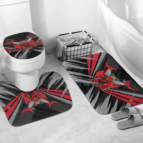 Essendon Bombers Australian Football Bathroom Set Fierce Mosquito Pilot Mascot - Bold Team Colors