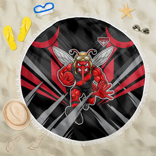 Essendon Bombers Australian Football Beach Blanket Fierce Mosquito Pilot Mascot - Bold Team Colors