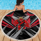 Essendon Bombers Australian Football Beach Blanket Fierce Mosquito Pilot Mascot - Bold Team Colors