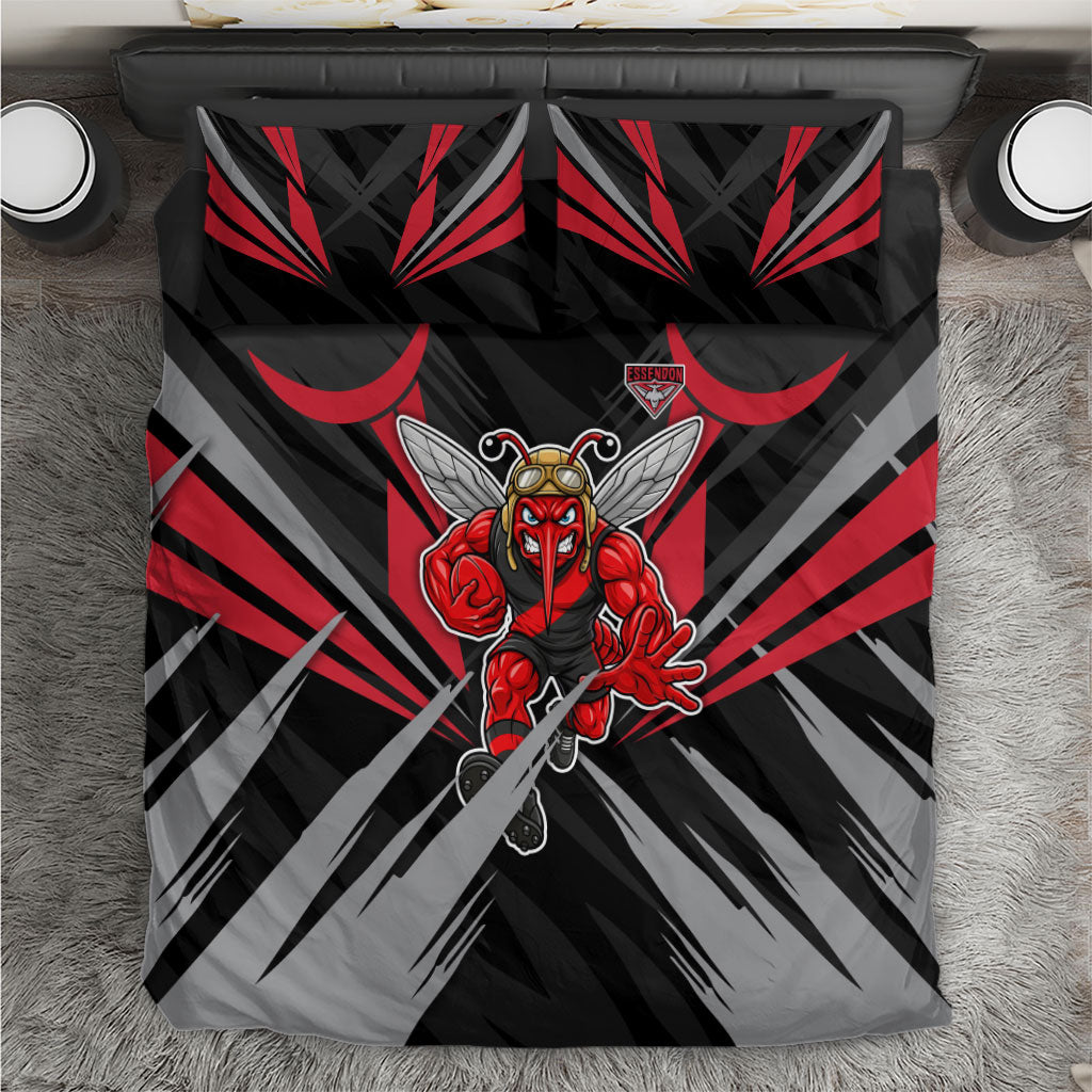 Essendon Bombers Australian Football Bedding Set Fierce Mosquito Pilot Mascot - Bold Team Colors