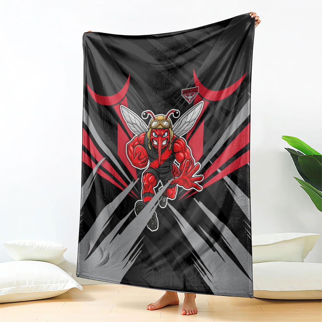 Essendon Bombers Australian Football Blanket Fierce Mosquito Pilot Mascot - Bold Team Colors