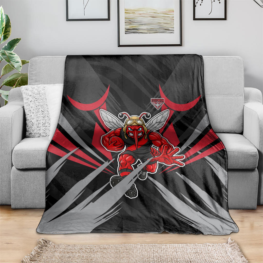 Essendon Bombers Australian Football Blanket Fierce Mosquito Pilot Mascot - Bold Team Colors