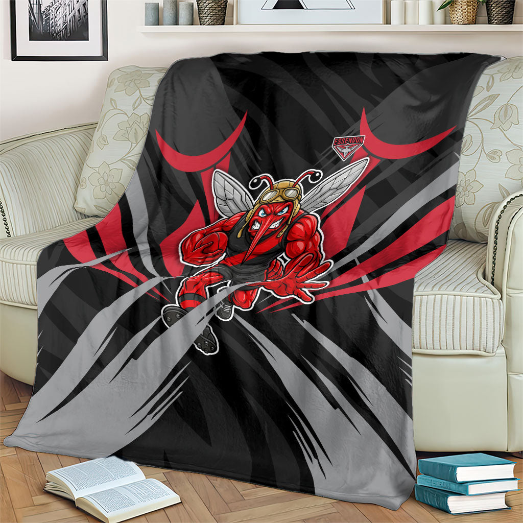 Essendon Bombers Australian Football Blanket Fierce Mosquito Pilot Mascot - Bold Team Colors