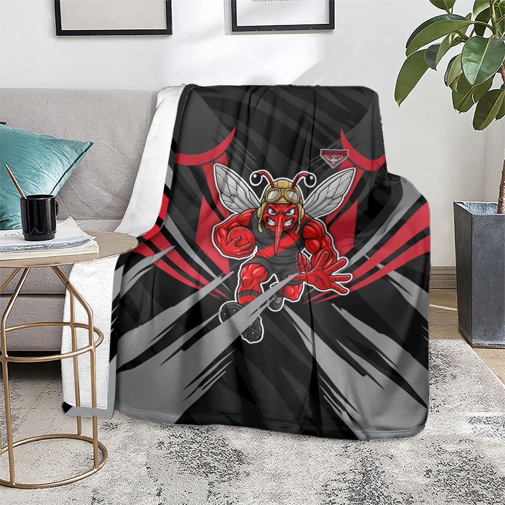 Essendon Bombers Australian Football Blanket Fierce Mosquito Pilot Mascot - Bold Team Colors