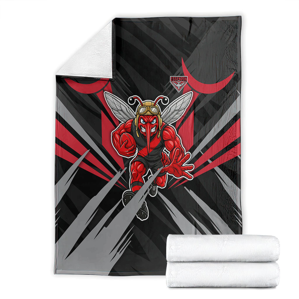 Essendon Bombers Australian Football Blanket Fierce Mosquito Pilot Mascot - Bold Team Colors