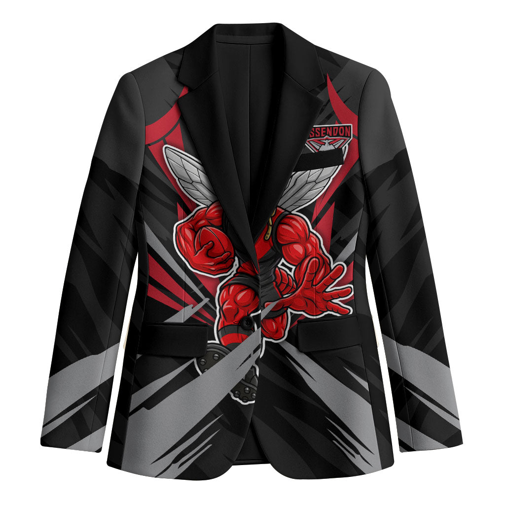 Essendon Bombers Australian Football Blazer Fierce Mosquito Pilot Mascot - Bold Team Colors