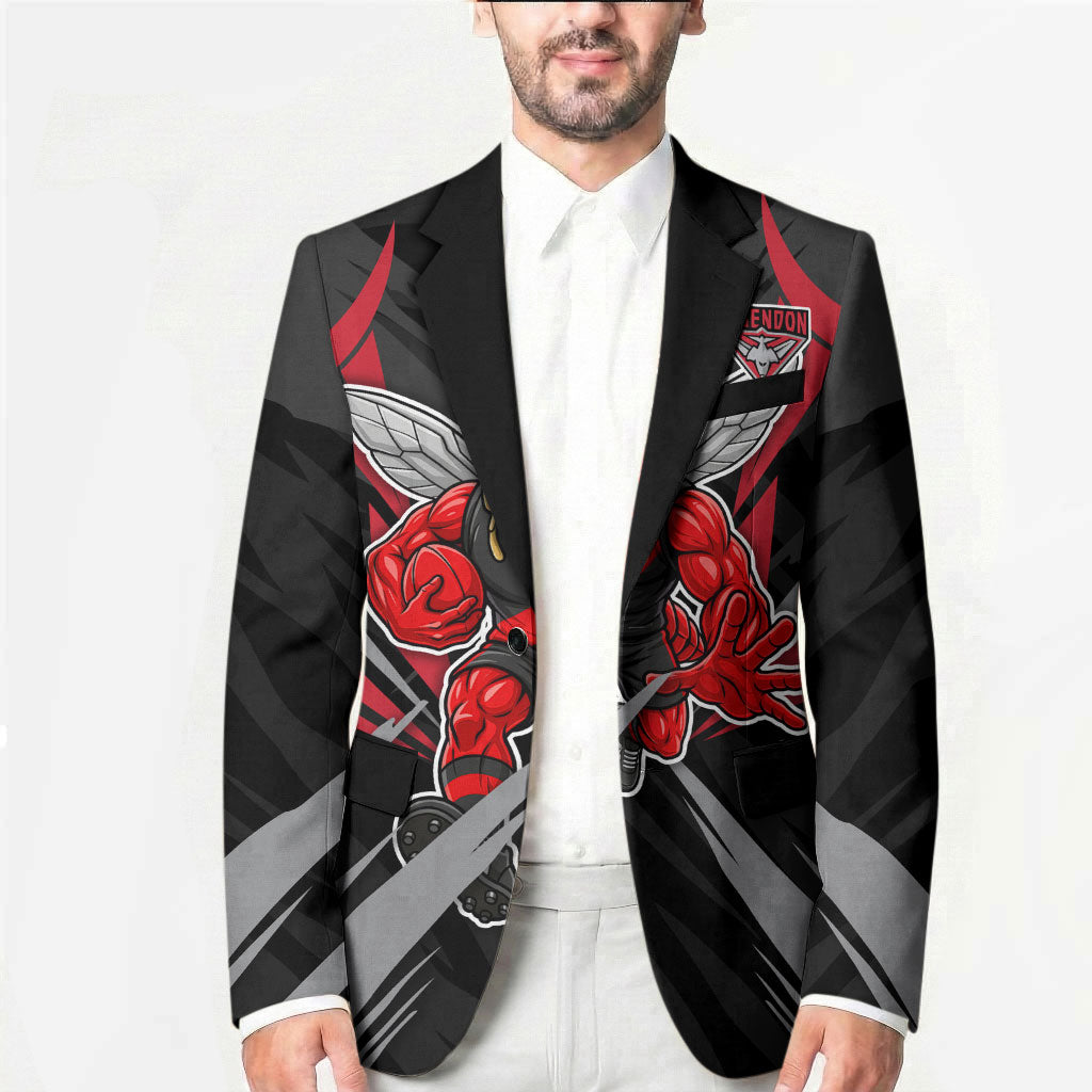 Essendon Bombers Australian Football Blazer Fierce Mosquito Pilot Mascot - Bold Team Colors